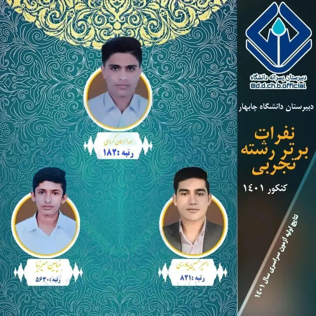رتبه های برتر 1401